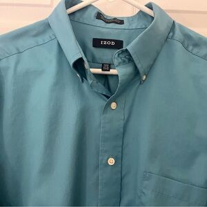Izod Men's Teal Button-Down Shirt